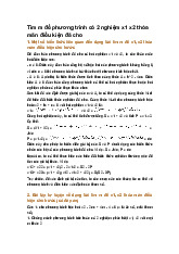 Tìm m để phương trình có 2 nghiệm x1 x2 thỏa mãn điều kiện đã cho