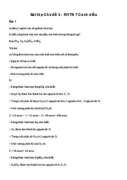 Giải Khoa học tự nhiên 7: Bài tập Chủ đề 3 | Cánh Diều
