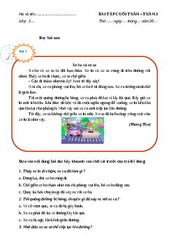 Phiếu Bài tập cuối tuần tiếng Việt lớp 2 học kì 1 | Cánh diều Tuần 4 cơ bản