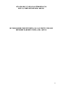 Đề thi Olympic 10 tháng 3 lần thứ 3 môn Tiếng Anh năm 2019 môn Tiếng Anh 11 THPT Huỳnh Thúc Kháng