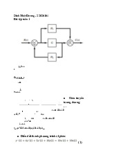 Bài tập tuần 1 - Môn Kỹ thuật điều khiển hệ thống. Môn Lý thuyết điều khiển tự động (UET) | Trường Đại học Công nghệ, Đại học Quốc gia Hà Nội.