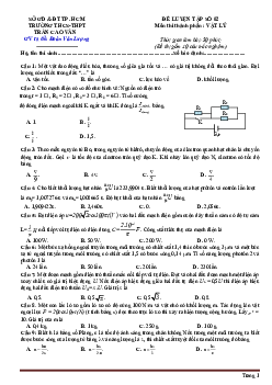 Đề luyện thi tốt nghiệp THPT 2021 môn lý (đề 2)-thầy Đoàn Văn Lượng (có đáp án)