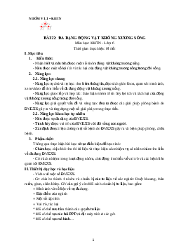 Chủ đề 8. Bài 22: Đa dạng động vật không xương sống | Bài giảng KHTN 6 | Cánh diều