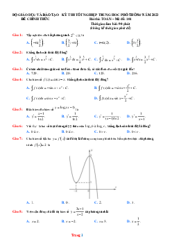 Lời giải chi tiết đề thi tốt nghiệp THPT môn Toán năm 2023