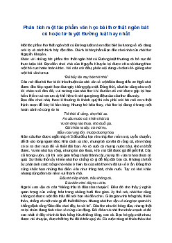 Văn mẫu 8 | Phân tích một tác phẩm văn học bài thơ