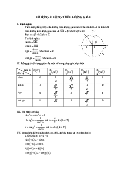 Chuyên đề công thức lượng giác và phương trình lượng giác