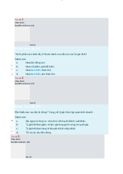 Bài tập trắc nghiệm (quiz) môn Thị trường tài chính và các chế định tài chính llần 1 gồm 20 câu