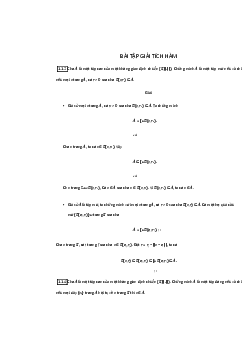 Bài tập Giải tích hàm (Có lời giải)