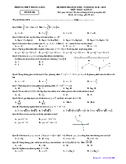 Đề thi HK2 Toán 12 năm học 2018 – 2019 trường THPT Thăng Long – Hà Nội