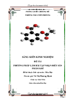 Đề tài sáng kiến kinh nghiệm hóa 9 Phương pháp làm bài tập nhận biết sản phẩm khí