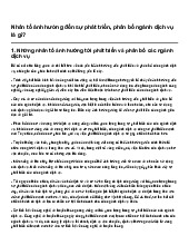 Nhân tố ảnh hưởng đến sự phát triển, phân bố ngành dịch vụ là gì?