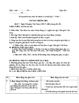 Giáo án Tự nhiên và xã hội 2 sách Chân trời sáng tạo (Cả năm)| Bài 7