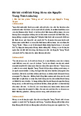 Mở bài và kết bài Rừng Xà nu của Nguyễn Trung Thành siêu hay