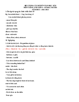 Đề cương ôn tập học kì 2 môn Tiếng Anh 6 | Global Success