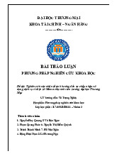 Nghiên cứu các nhân tố ảnh hưởng đến sự chấp nhận sử dụng dịch vụ ví điện tử Momo | Bài thảo luận phương pháp nghiên cứu khoa học