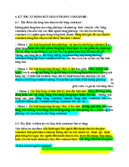Kỹ thuật đóng rút hàng hóa trong container - Logistics vận tải hàng hóa | Trường Đại học Giao thông Vận Tải
