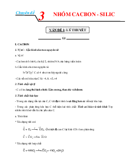 Chuyên đề nhóm cacbon-silic Hóa 11 (có lời giải )