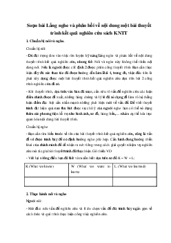 Soạn bài Lắng nghe và phản hồi về nội dung một bài thuyết trình kết quả nghiên cứu sách KNTT