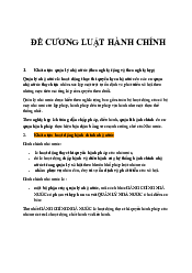 Đề cương ôn tập - Luật Hành Chính | Trường Đại học Luật, Đại học Quốc gia Hà Nội