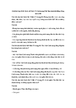 Giải bài tập SGK Lịch sử 9 bài 17