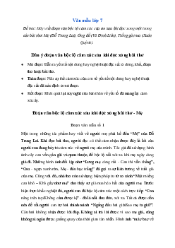 Đoạn văn bộc lộ cảm xúc về một trong các bài thơ Mẹ, Ông đồ, Tiếng gà trưa | Văn mẫu lớp 7 Cánh Diều
