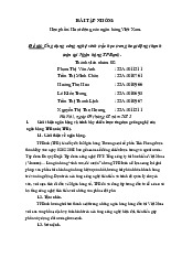 Đề tài Ứng dụng công nghệ sinh trắc học trong hoạt động thanh toán tại Ngân hàng TPBank | Môn Kinh tế tài chính