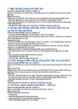 Giải SGK Lịch sử 7 Bài 14: Công cuộc xây dựng và bảo vệ đất nước thời Ngô - Đinh - Tiền Lê (938-1009) | Chân trời sáng tạo