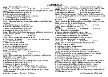 Trắc nghiệm "Cacbohidat"