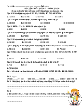 Bài tâp cuối tuần 7 - môn Toán lớp 4