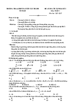 Đề cương ôn tập HK1 Toán 7 năm 2021 – 2022 trường Nguyễn Tất Thành – Hà Nội
