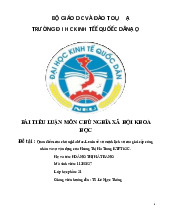 Quan điểm của chủ nghĩa Mac-Lenin về sứ mệnh lịch sử của giai cấp công nhân và sự vận dụng của Hoàng Thị Hà Trang KTPT 62C | Bài tập lớn môn Chủ nghĩa xã hội Neu