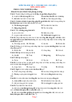 Đề thi học kỳ 1 môn GDCD 6 năm 2022-2023 (có đáp án và ma trận)-Đề 1