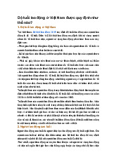 Độ tuổi lao động ở Việt Nam được quy định như thế nào?