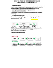 CHAP 10: Pricing Strategies and Customer Value Analysis