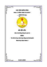 Bài luận Tìm hiểu về quy trình hoạt động của McDonald’s môn Hệ thống thông tin quản lý | Học viện Ngân hàng