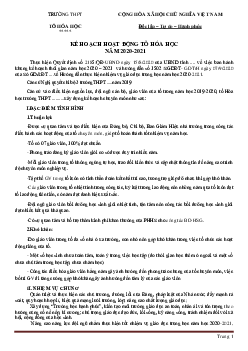 Kế hoạch hoạt động tổ hóa THPT