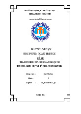 Trách nhiệm xã hội của nhà quản trị học. Liên hệ với tập đoàn unilever | Bài thảo luận quản trị học