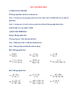 Chuyên đề rút gọn phân thức