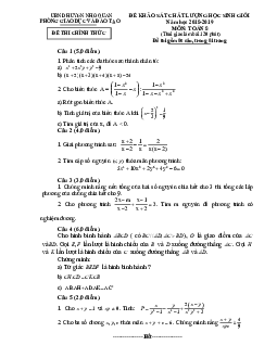 Đề học sinh giỏi huyện Toán 8 năm 2018 – 2019 phòng GD&ĐT Nho Quan – Ninh Bình