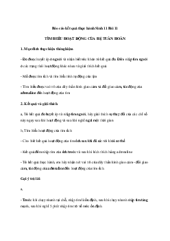 Giải Sinh học 11 Bài 11: Thực hành Tìm hiểu hoạt động của hệ tuần hoàn | Chân trời sáng tạo