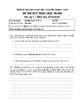Đề thi cuối HKI học phần Hệ điều hành năm 2024 - 2025 | Trường Đại học Khoa học tự nhiên, Đại học Quốc gia Thành phố Hồ Chí Minh