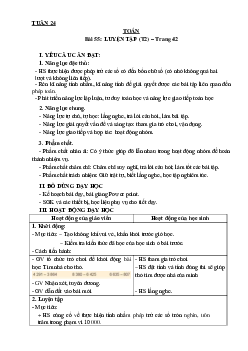 Bài 55: Luyện tập - Tiết 2 | Giáo án Toán 3 | Kết nối tri thức