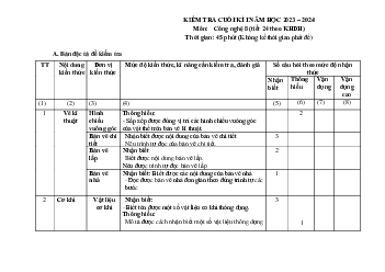 Đề thi học kì 1 môn Công nghệ 8 năm 2023 - 2024 sách Chân trời sáng tạo - Đề 3