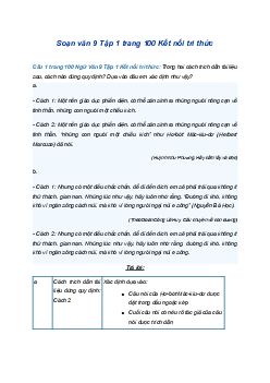 Soạn bài Thực hành tiếng Việt trang 100 | SGK Ngữ Văn 9 Kết nối tri thức (Tập 1)