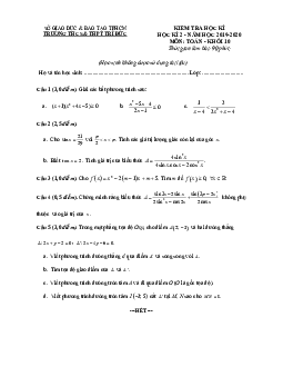Đề thi học kì 2 Toán 10 năm 2019 – 2020 trường THCS&THPT Trí Đức – TP HCM