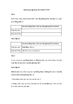 Giải Lịch sử 11 Bài 5: Quá trình giành độc lập của các quốc gia ở Đông Nam Á | Chân trời sáng tạo