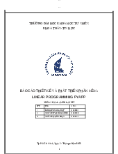 Báo cáo thiết kế và phát triển phần mềm - Nhập môn Công nghệ phần mềm | Trường Đại học Khoa học Tự nhiên, Đại học Quốc gia Thành phố Hồ Chí Minh