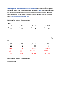 Vở bài tập Toán lớp 4 trang 84 Bài 33: Luyện tập Cánh diều