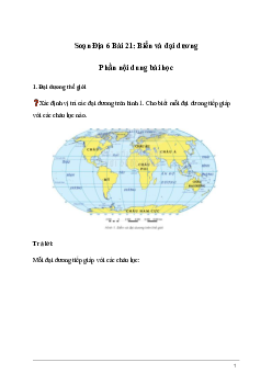 Giải Địa lí 6 Bài 21: Biển và đại dương | kết nối tri thức