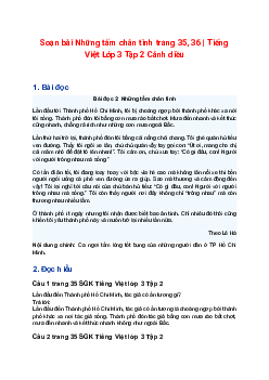 Soạn bài Những tấm chân tình trang 35, 36 | Tiếng Việt Lớp 3 Tập 2 Cánh diều